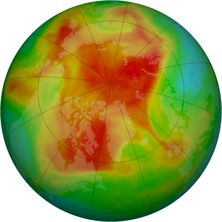Arctic ozone map for 21 April 2012